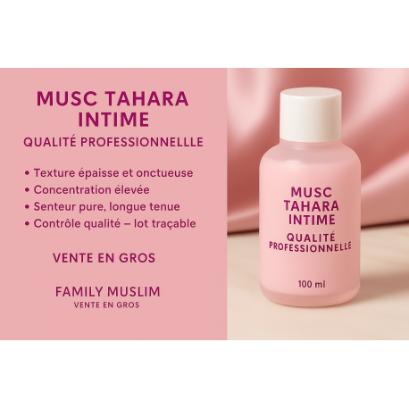 Musc Tahara Intime en gros – Parfum oriental sans alcool hautement concentré, idéal pour les revendeurs et professionnels.